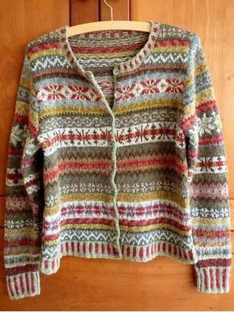 Vintage Tribal Geometry Rainbow Button Comfy Sweater