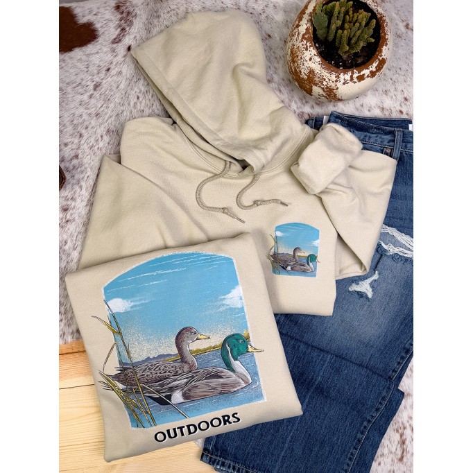 Western outdoor duck print hoodie