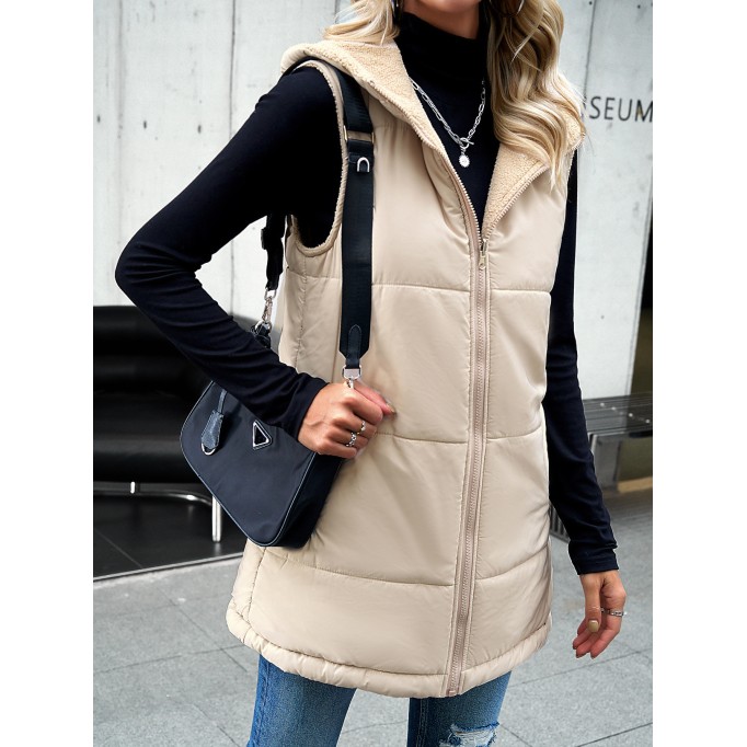 Winter loose commuting mid-length hooded cotton coat