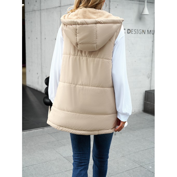 Winter loose commuting mid-length hooded cotton coat