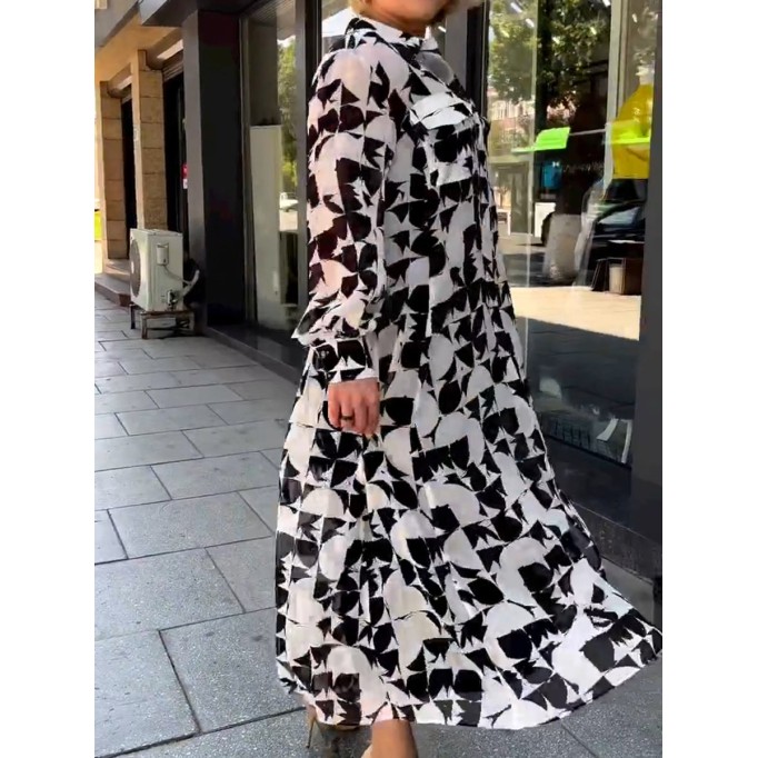 Women's black and white shirt skirt