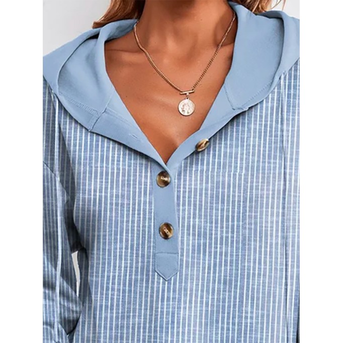 Women's button front hoodie sweater