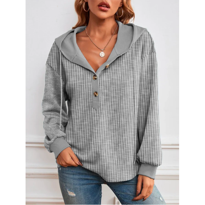 Women's button front hoodie sweater