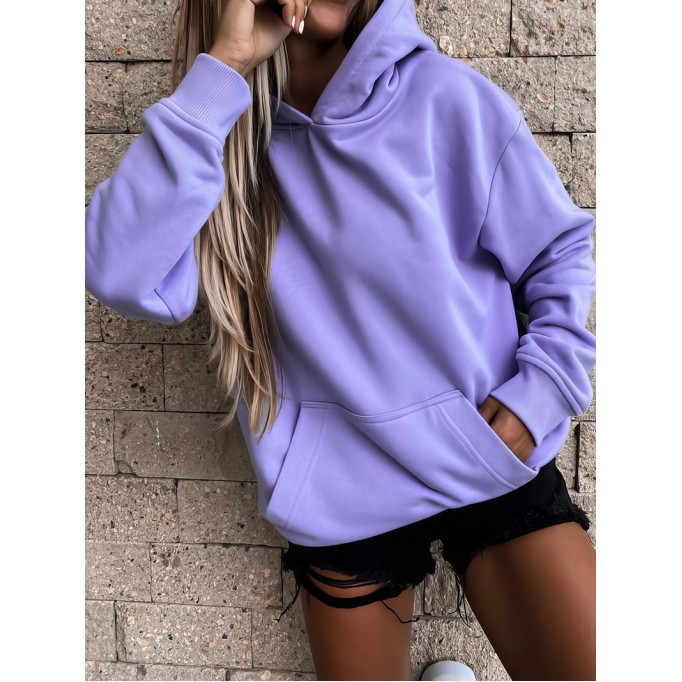 Women's casual solid color hooded sweater