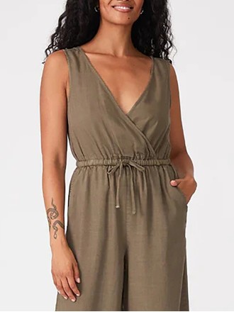 Women's casual V-neck jumpsuit