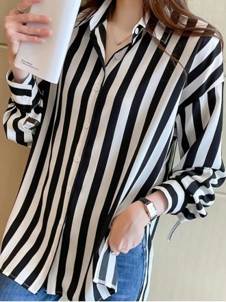 Women's elegant simple striped shirt