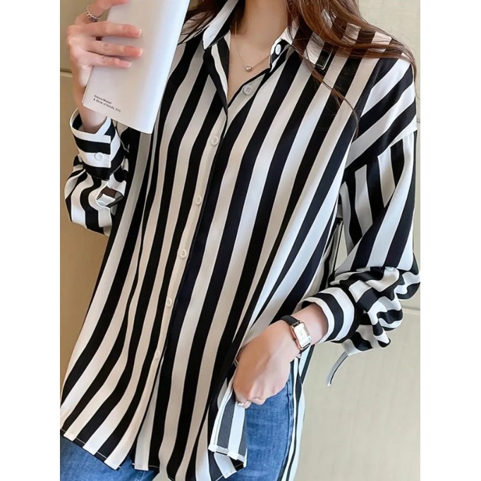 Women's elegant simple striped shirt