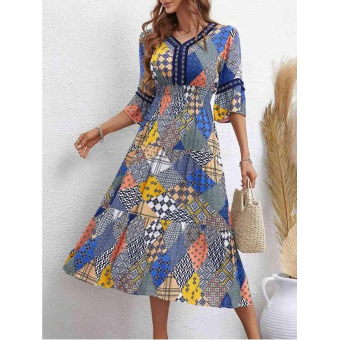 Women's geometric pattern printed dress