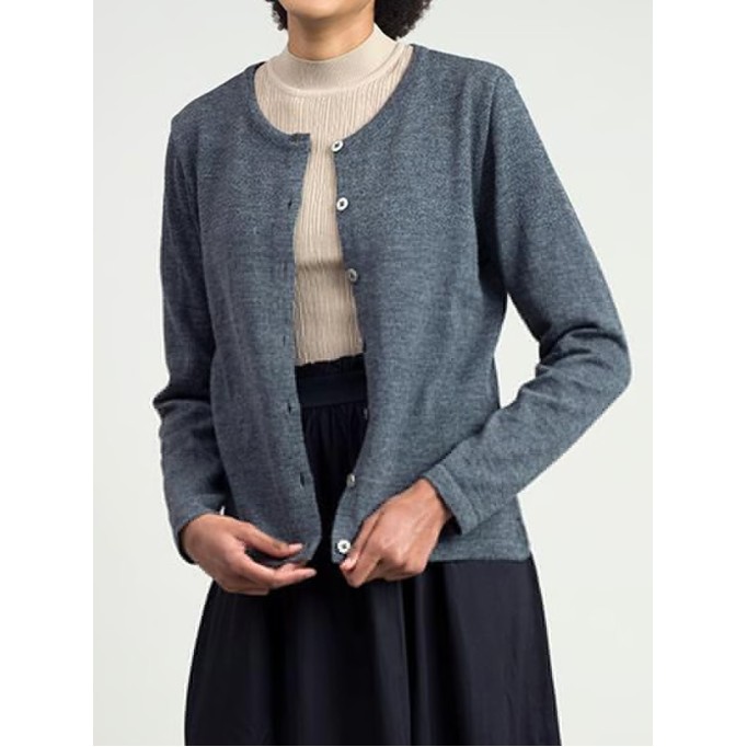 Women's gray woven wool sweater