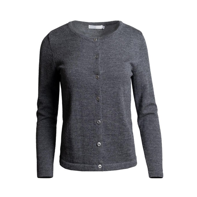 Women's gray woven wool sweater