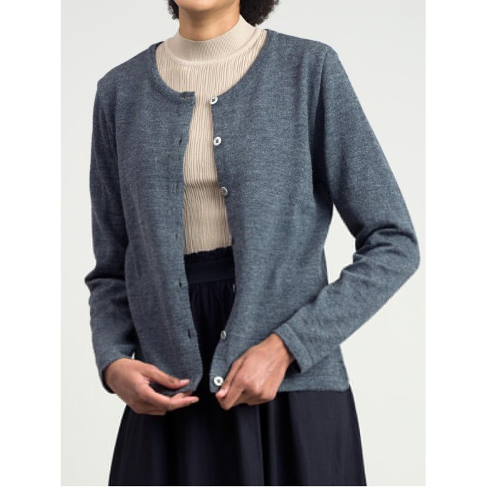 Women's gray woven wool sweater