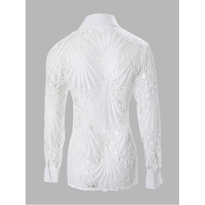 Women's lace cut out shirt top