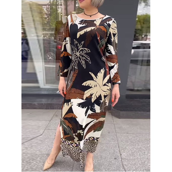 Women's Leaf Print Casual Dresses