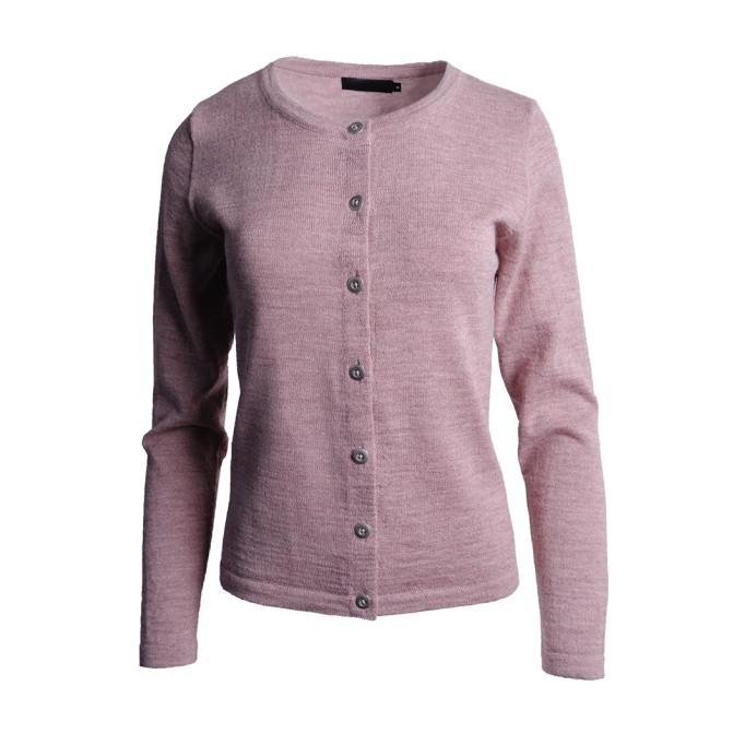 Women's light pink woven wool sweater