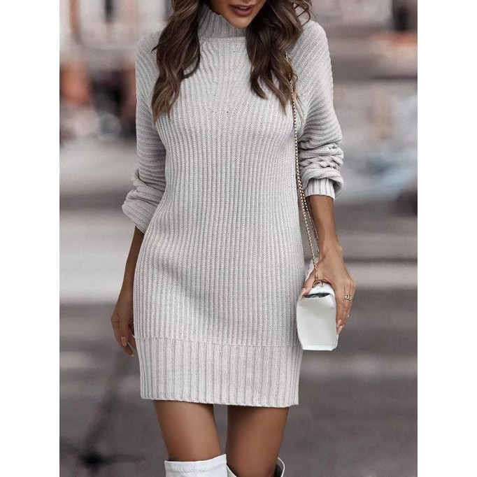 women's long sleeve turtleneck sweater dress