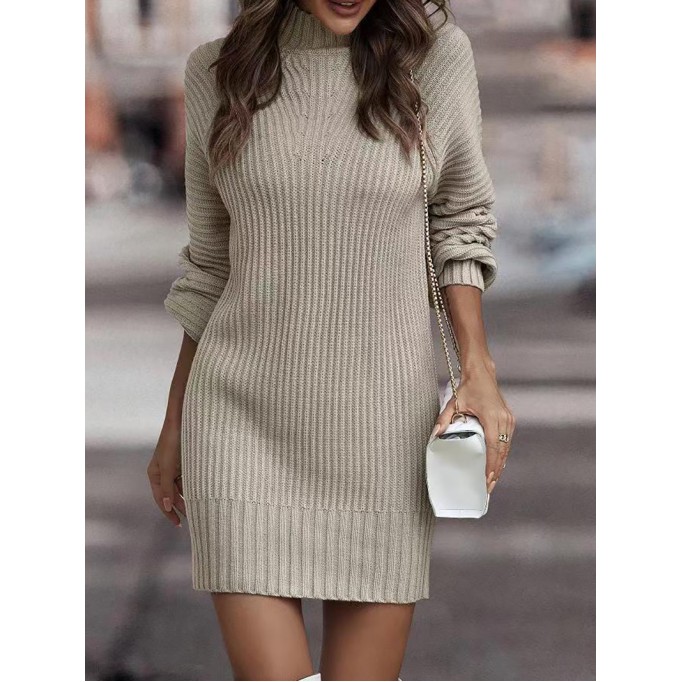 women's long sleeve turtleneck sweater dress