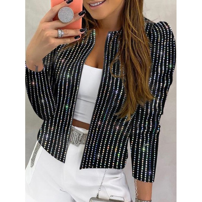 Women's minimal sequin jacket