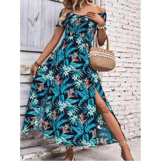 Women's Off Shoulder Split Dress