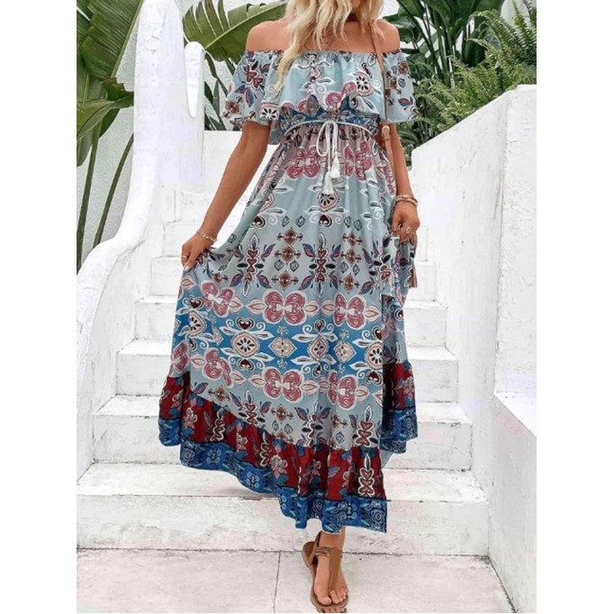 Women's Off Shoulder Split Holiday Dress