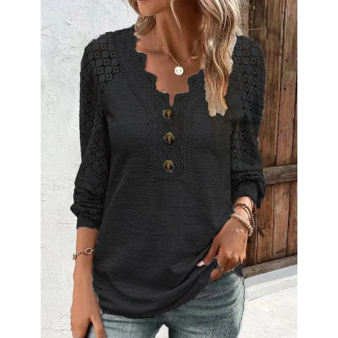 Women's patchwork lace T-shirt