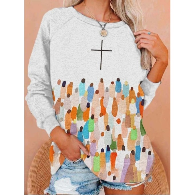 Women's patterned printed sweatshirt