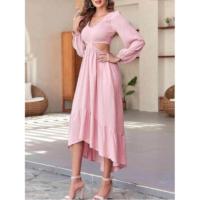 Women's pink open waist dress