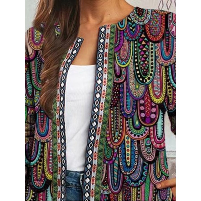 Women's printed casual coat