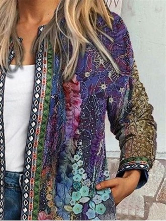 Women's printed casual coat