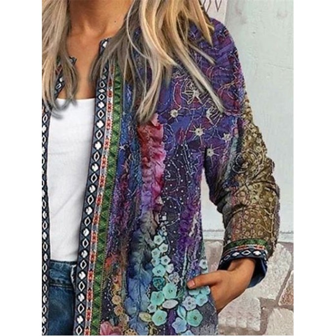 Women's printed casual coat