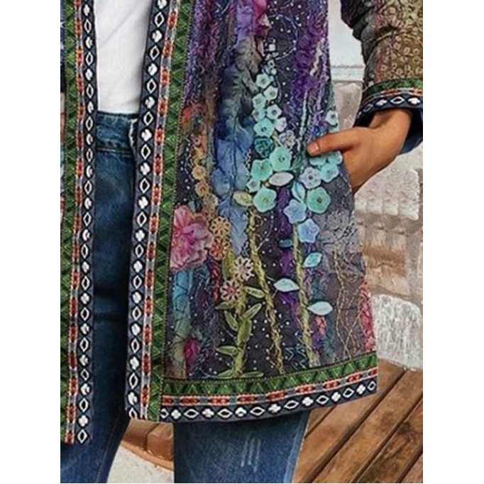 Women's printed casual coat