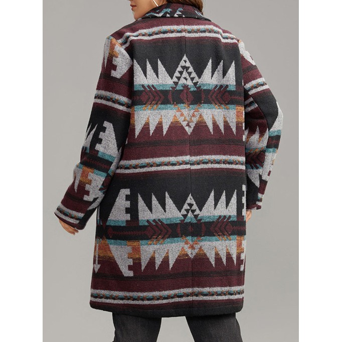 Women's printed jacket with geometric pattern