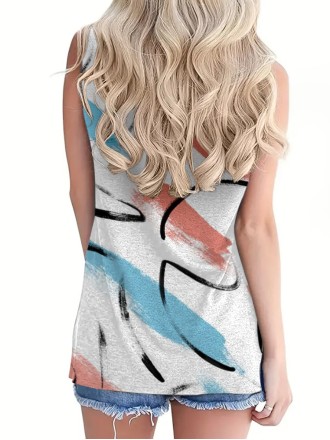 Women's printed sleeveless vest