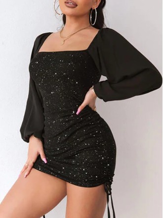 Women's Sequin Patchwork Dress