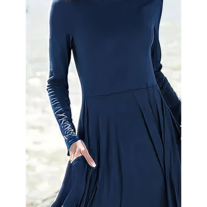 Women's slim fitting solid color casual dress