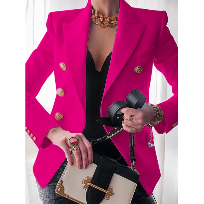 Women's Slim Solid Color Fashion Casual Suit Jacket