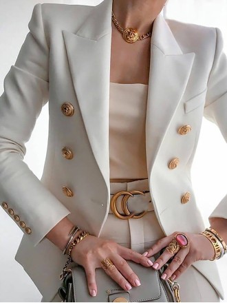 Women's Slim Solid Color Fashion Casual Suit Jacket