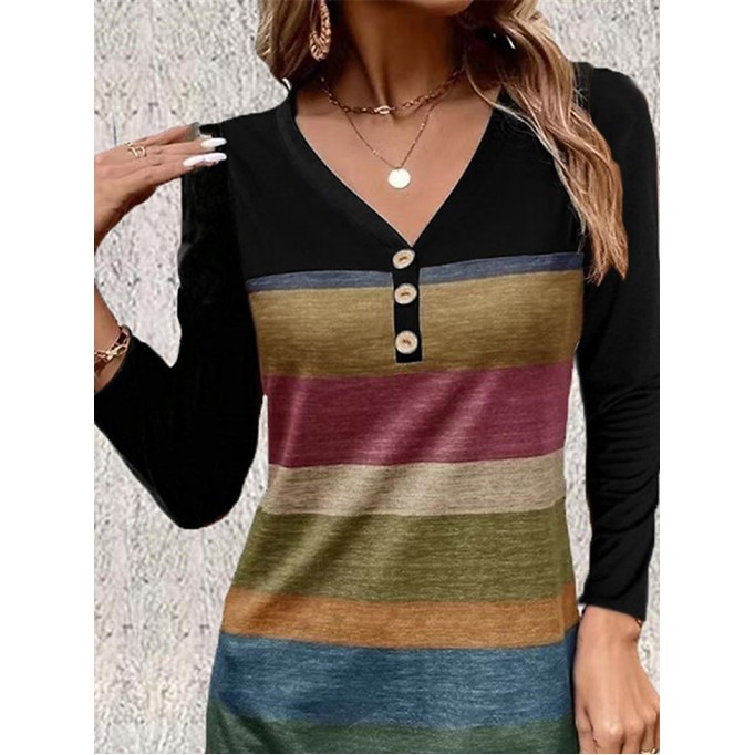 Women's Striped Printed Casual Dress