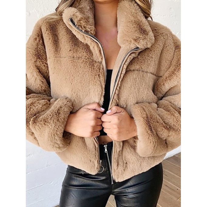 Zip Cardigan Plush Warm Jacket