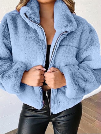 Zip Cardigan Plush Warm Jacket