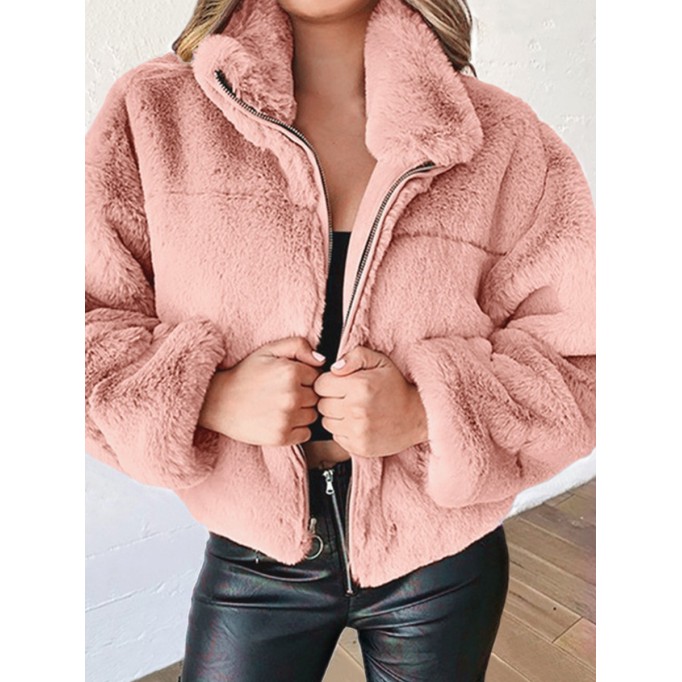 Zip Cardigan Plush Warm Jacket